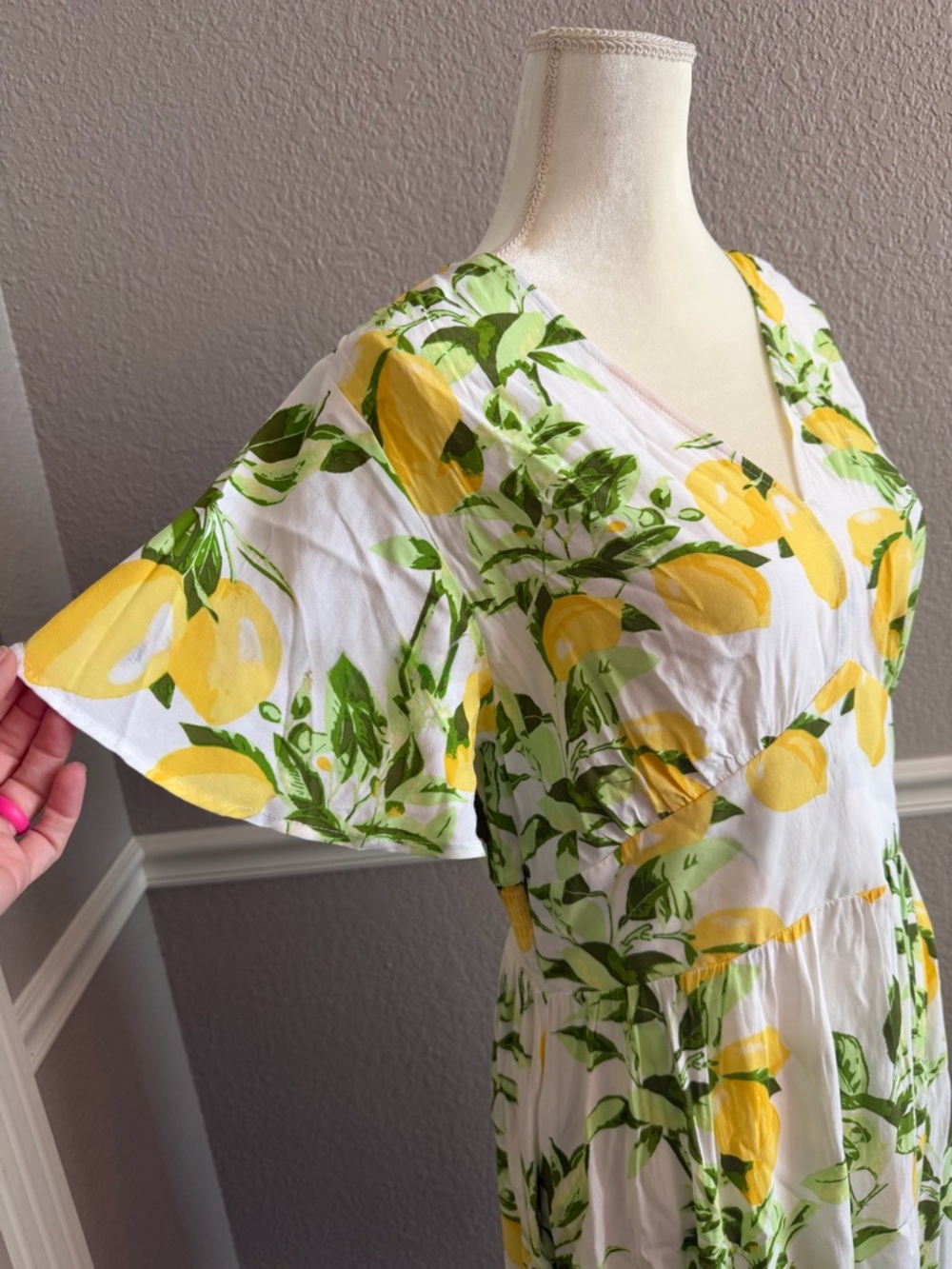 LOFT White Lemon Print Mini Dress - Picture 4 of 10